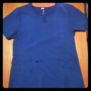 Royal blue scrub top